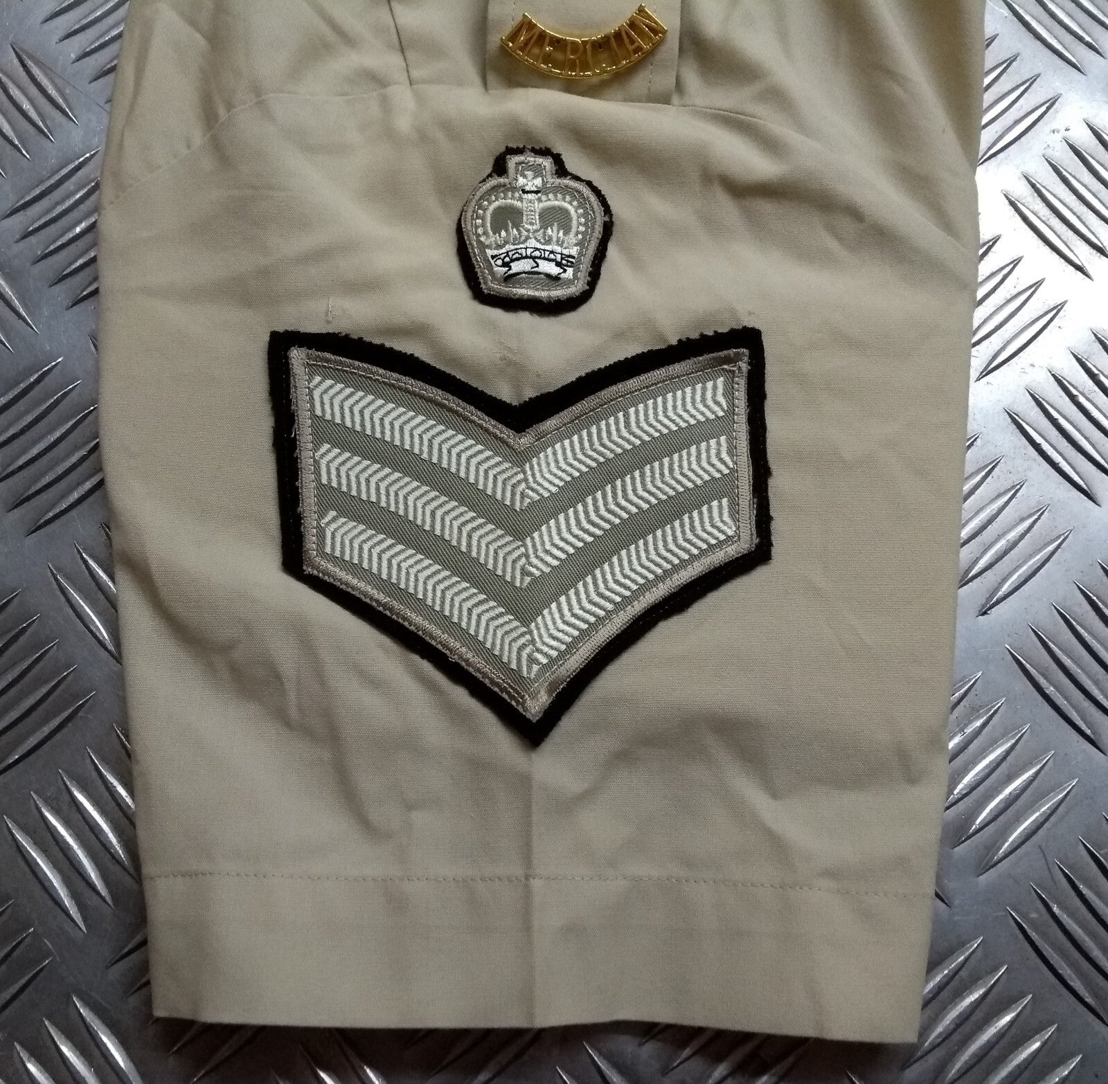 British Army Mercs FAD Shirt No2 Short Sleeves With Q/C Crown and 3 Bar Chevron 37cm