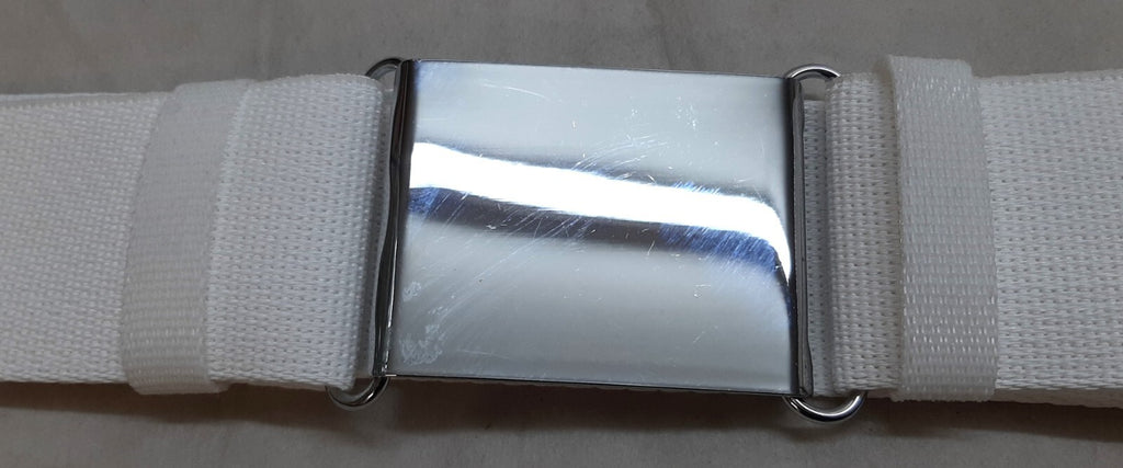 Army Courlene Belt British Chrome Plate Buckle No Insignia Big Size Max 54"
