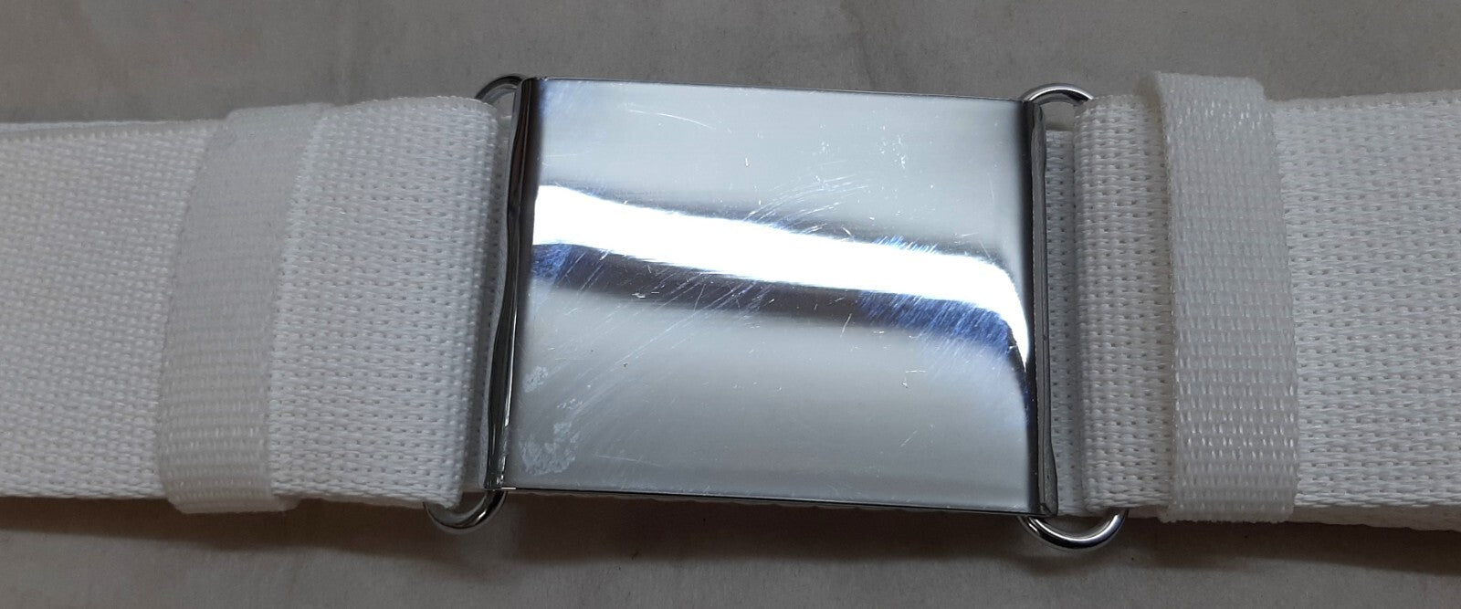Army Courlene Belt British Chrome Plate Buckle No Insignia Big Size Max 54"