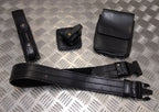 Black PWL Leather 4 piece Duty Belt and Pouches Set