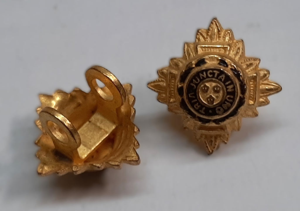 Army Rank Pips Gold with Dark Blue Top 1/2 Inch British Officers Insignia 1 Pair