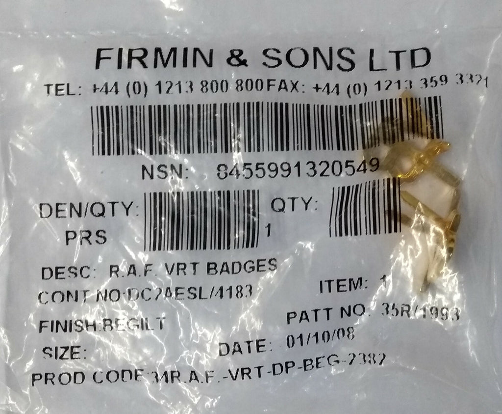 RAF Royal Air Force VRT OFC Miniature Lapel Pin Badges Volunteer Reserve Training Branch