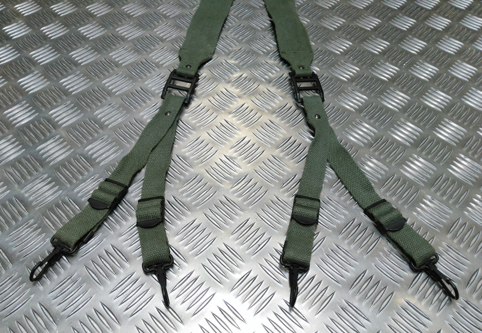 Green Web Yoke / Suspender / Brace 6 Point Strap Genuine Issue- NEW