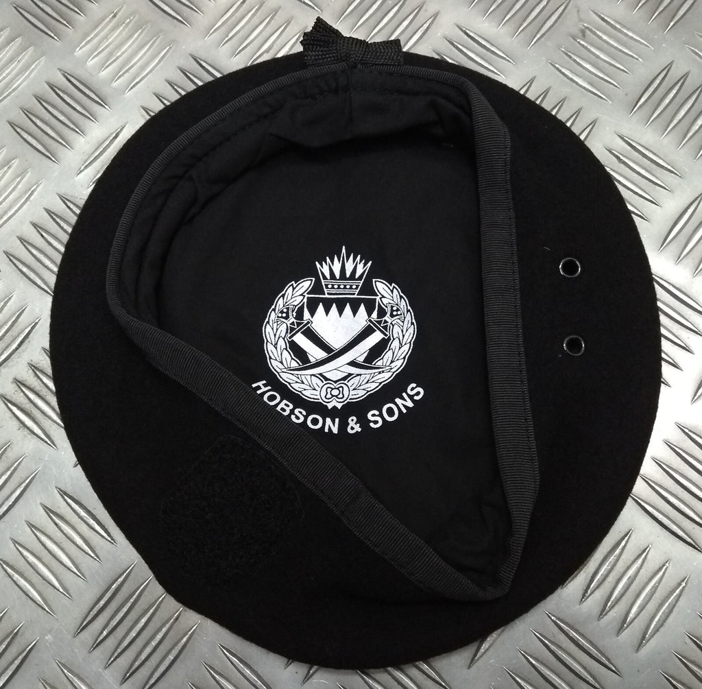 Bahrain Force Beret Black Hobson of England Lined Wool Uniform Cap New Old Stock