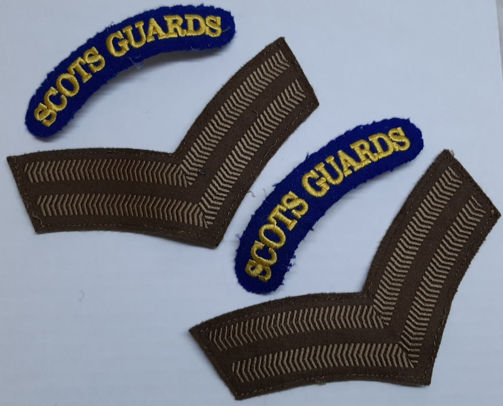 Scots Guards Insignia British Army No2 Corporal Stripes and Shoulder Mudguards