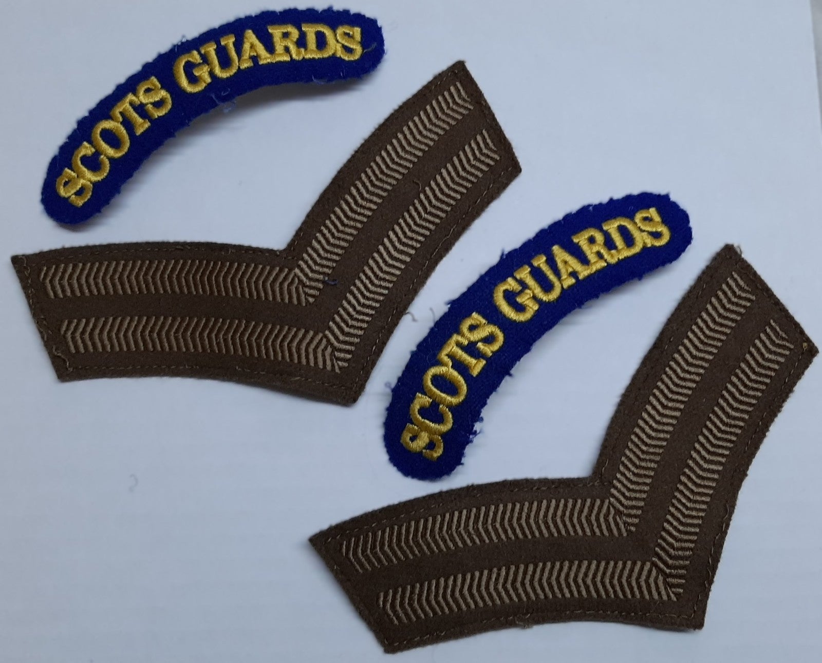 Scots Guards Insignia British Army No2 Corporal Stripes and Shoulder Mudguards