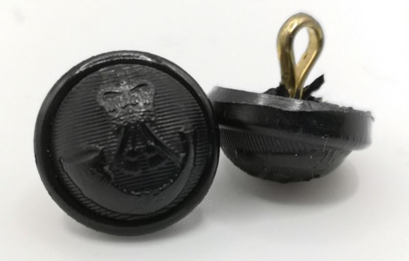 The Rifles Black Plastic Buttons with Queen Elizabeth's Crown Size 18L x2