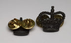 RM Black Crown 1/2" Subdued British Officer Marines Rank Crown Snap Pin 1 Pair
