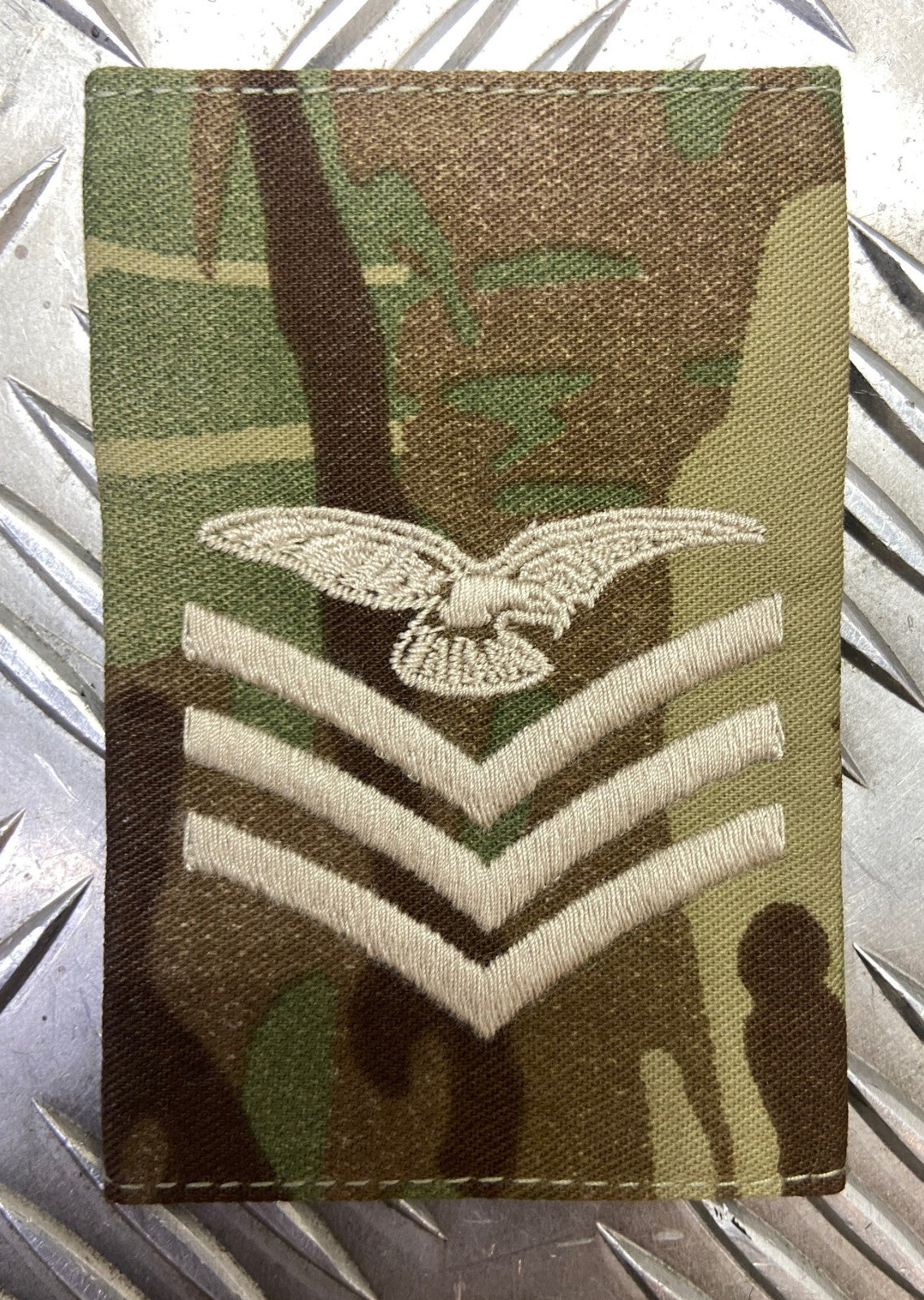 Flt Sgt SLIDER MTP RAF Royal Air Force Multi-Cam Style Tab Slide With 3 Chevrons New