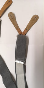 Genuine British Army / RAF Royal Air Force Braces with Leather Buckles. Size 100cms