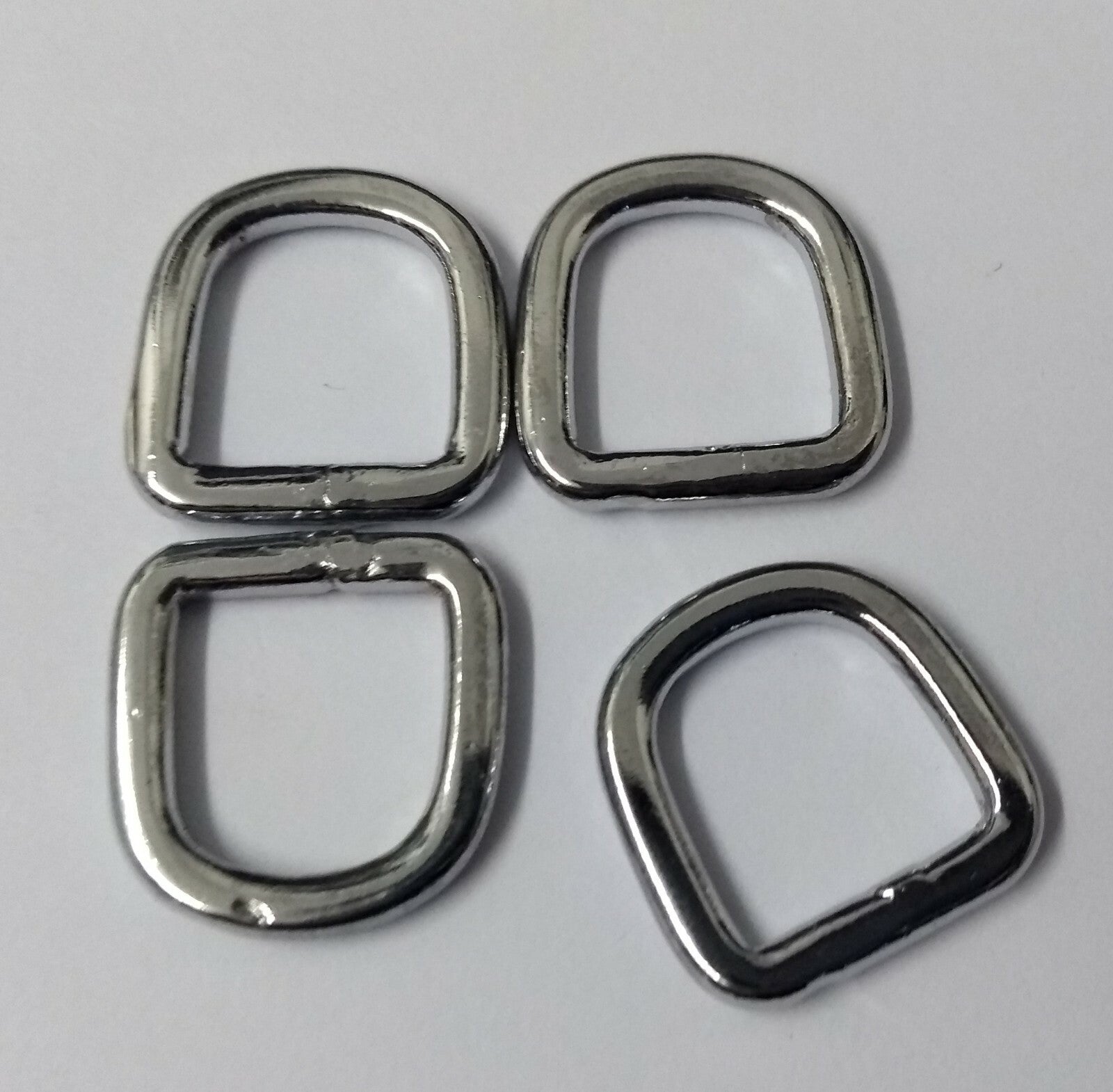 3/8" Chrome Plated Small D Rings x4 Pieces