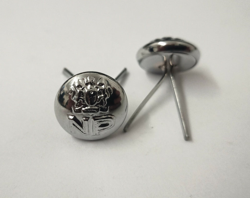 Genuine Nigerian Security Forces Unity NP Insignia X2 Silver Buttons 13mm V1658