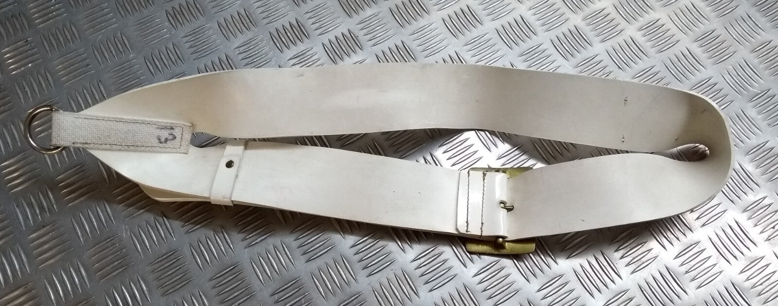 White Sling Drum Strap PVC British & Cavalry Type Bandsmen Cross Belt
