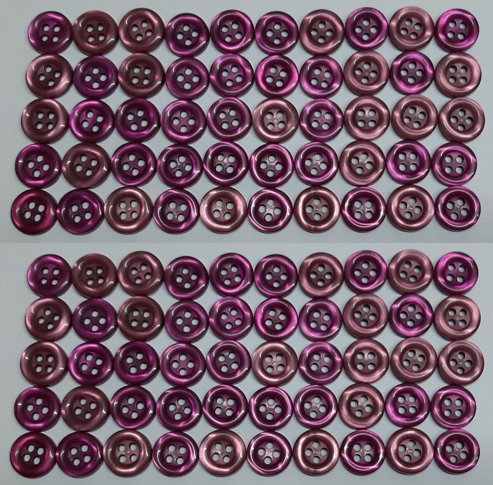Buttons 100 Vintage 4 Hole for Dress Shirts Pearlesque Purple Tints 11mm NOS