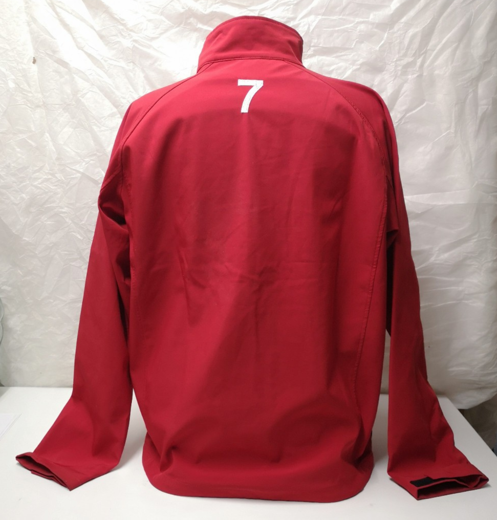 British Army Red Base Layer Soft Shell Jacket with Polish Eagle and Number 7 Insignia Size L