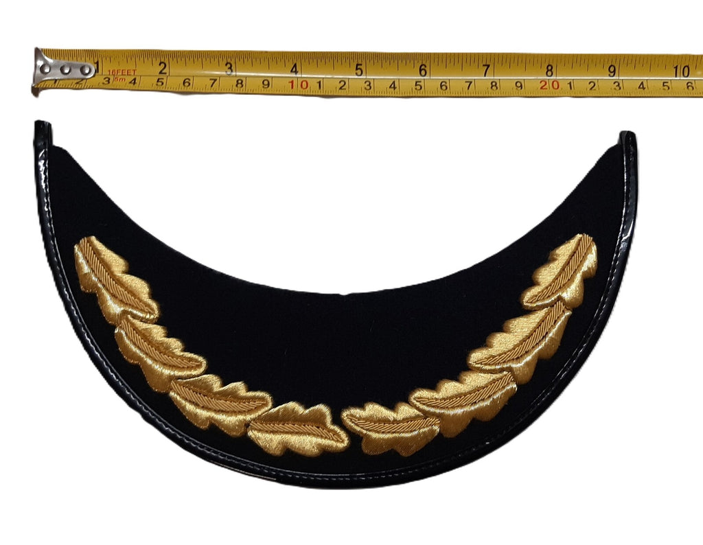 Gold Wire Oak Leaf Sprig British Senior Officers Scrambled Egg Dress Hat Peak