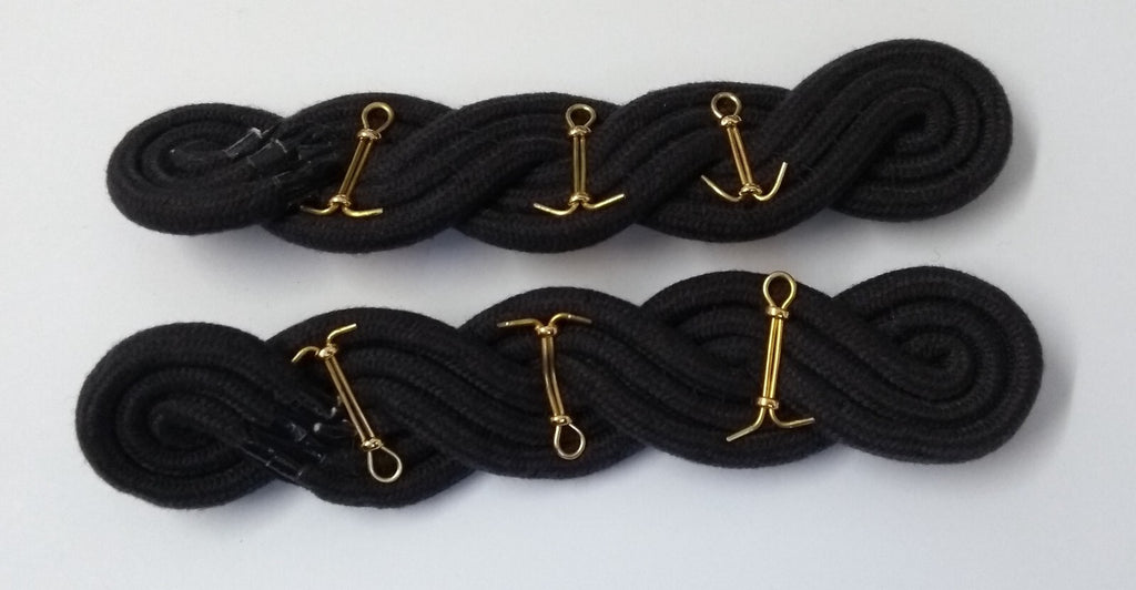 Captain Shoulder Cords British Made Rank Pips Bath Stars on Navy Blue Cord
