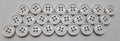 White Small Buttons for Braces British 4 Hole Pattern 14.5mm Set of 24