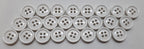 White Small Buttons for Braces British 4 Hole Pattern 14.5mm Set of 24