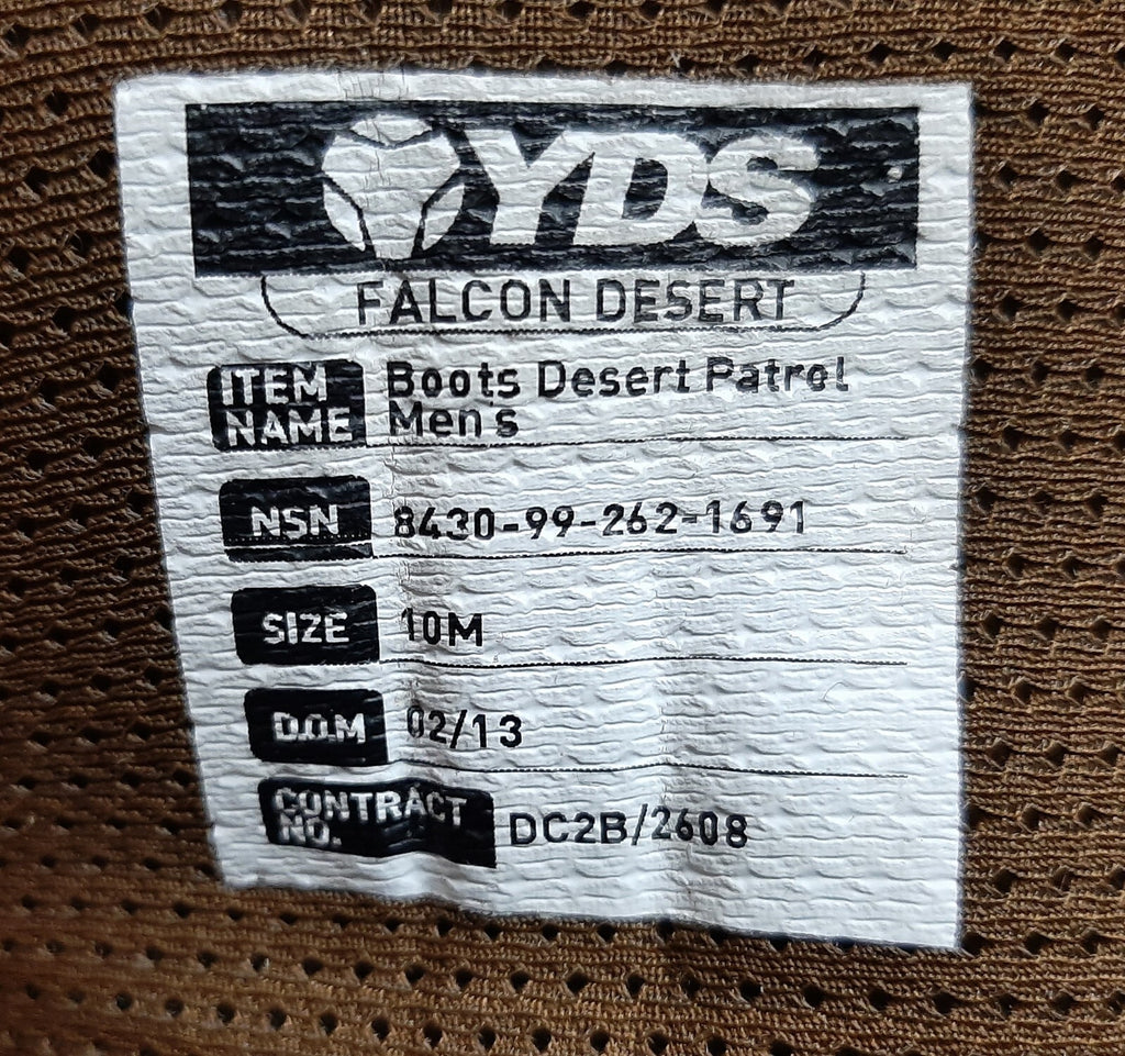 Desert Boots Patrol YDS Falcon British Army Soldier Warm Weather Footwear
