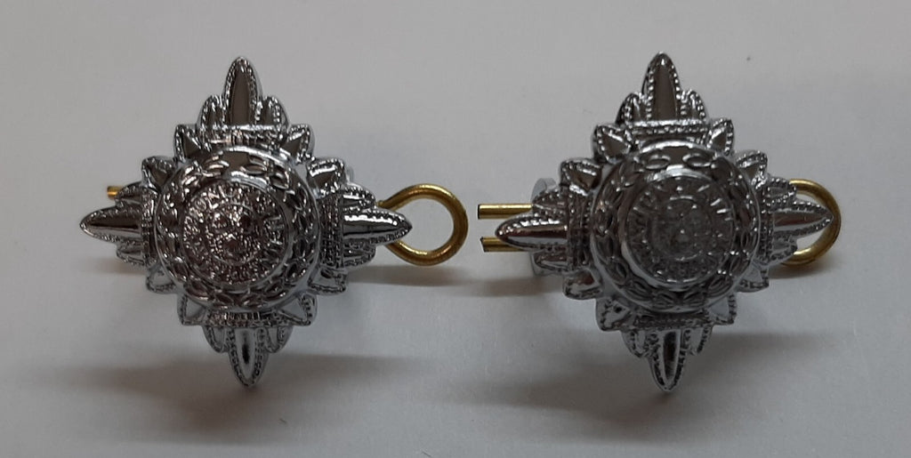 British Made Mil-Spec Metal Officers Rank Pips Silver Chrome Tria Juncta In Uno