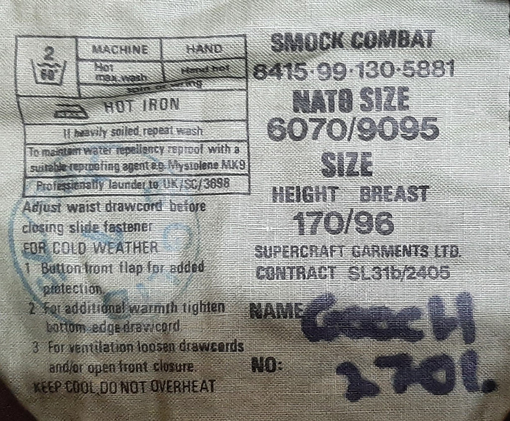 1980s Combat Smock / Jacket British Army DPM Camo Soldier 85 Pattern 170-96cm