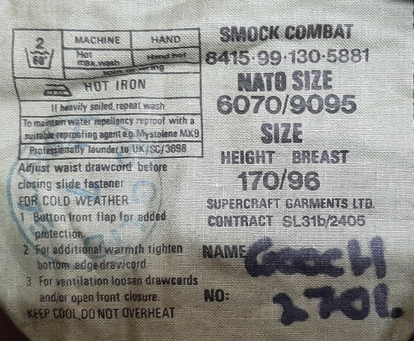 1980s Combat Smock / Jacket British Army DPM Camo Soldier 85 Pattern 170-96cm