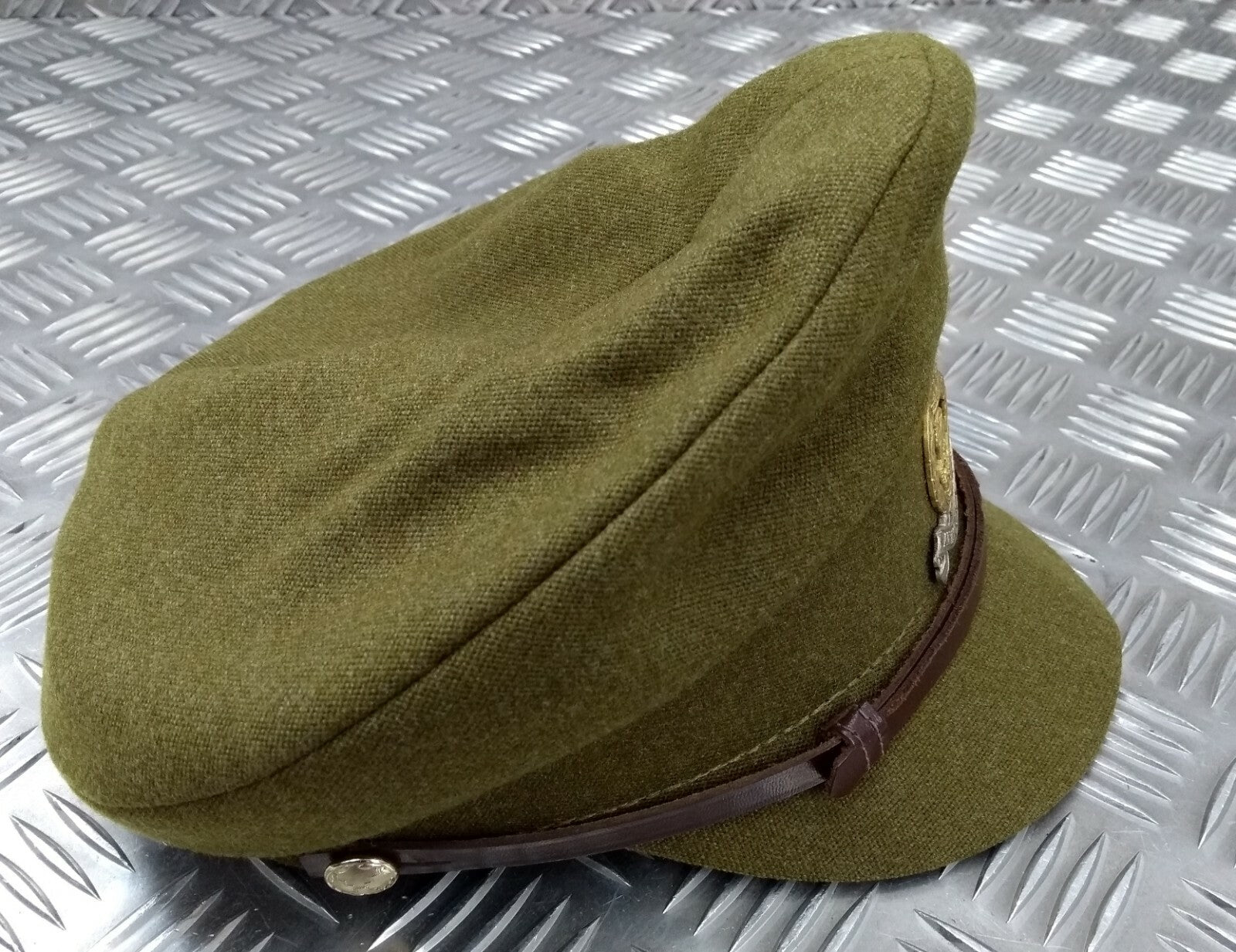 AGC Khaki No2 Dress Hat Complete With Buttons Badge and Chin Strap Size 54cm
