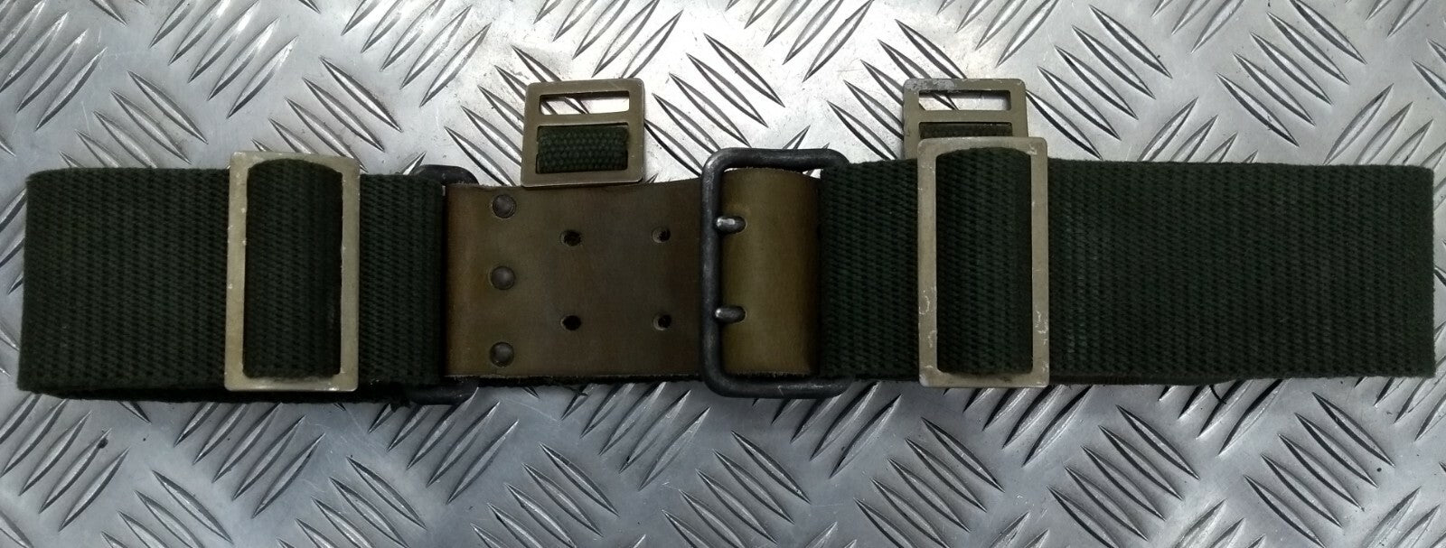WWII Type Webbing Belt M39 M40 Leather Canvas Genuine Vintage DRSEL