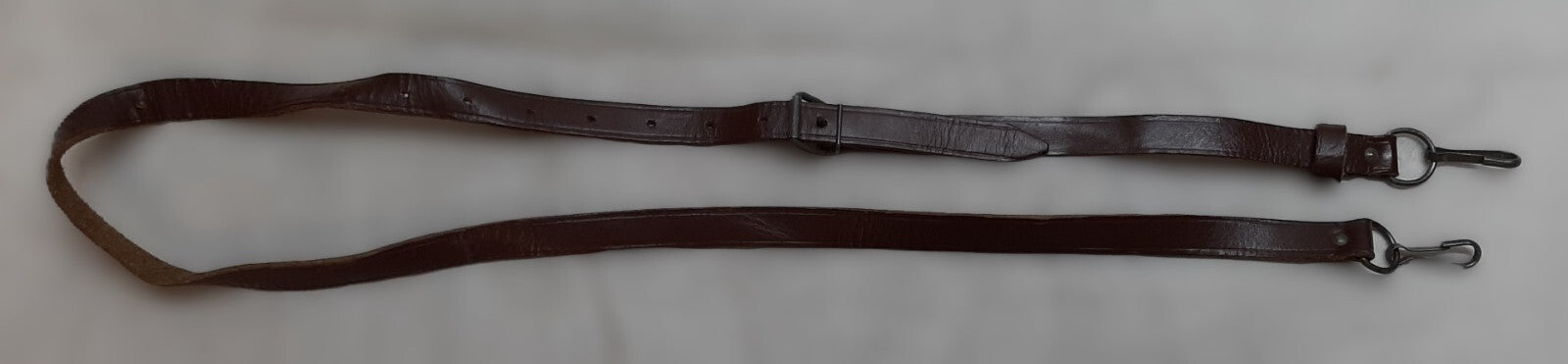 Vintage Leather Strap Utility Brown 2cm With Metal Buckle & Fixing Long 148cm