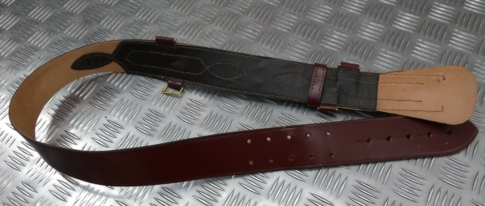 Sam Browne Belt No Buckle No Cross Straps UK Made Brown Leather 40"