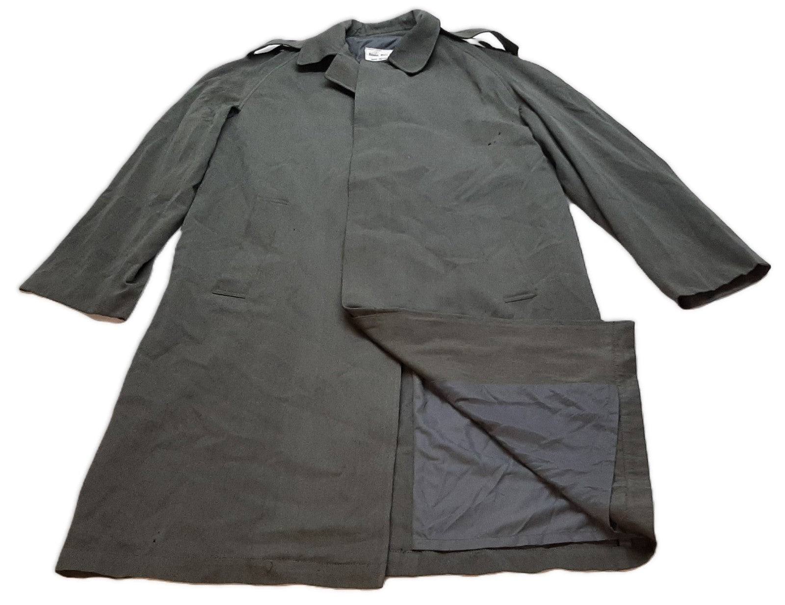 Vintage RM Raincoat British Naval Single Breasted Mans Uniform Rain Coat