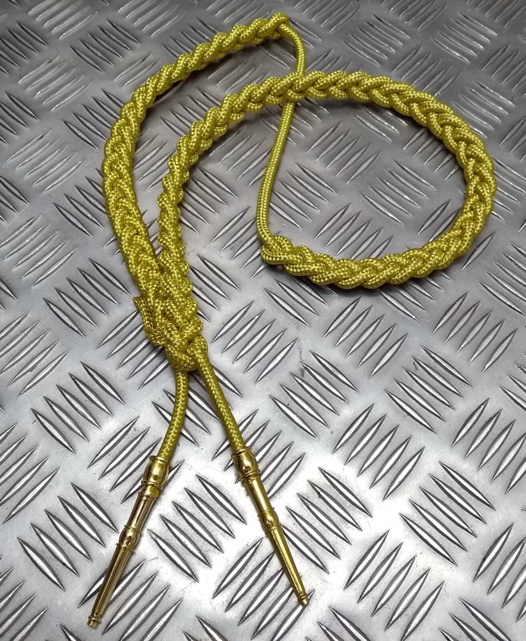 Army Ceremonial Aiguillette / Officers Lanyard Metallic Gold Tip Ends Present