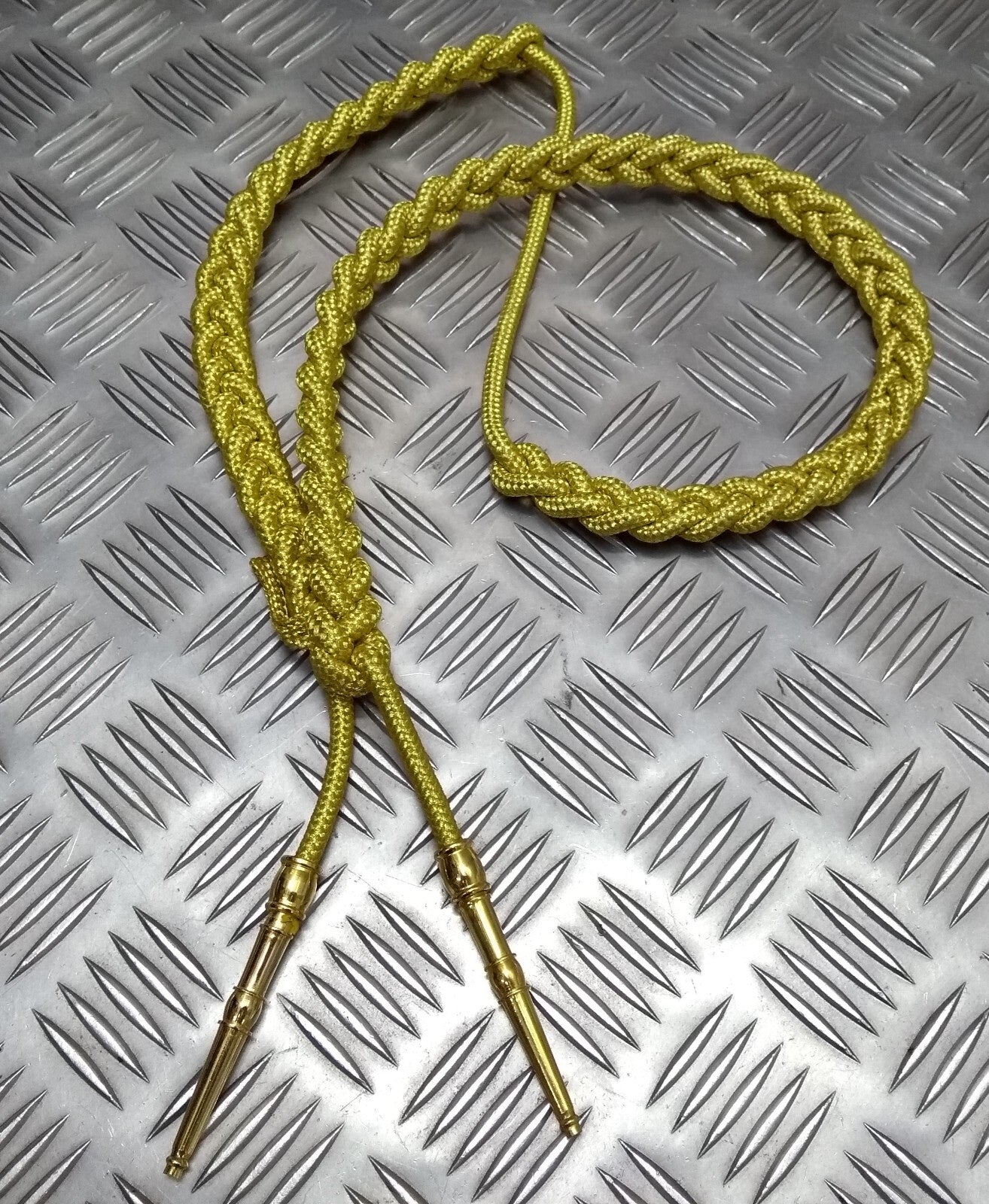 Army Ceremonial Aiguillette / Officers Lanyard Metallic Gold Tip Ends Present