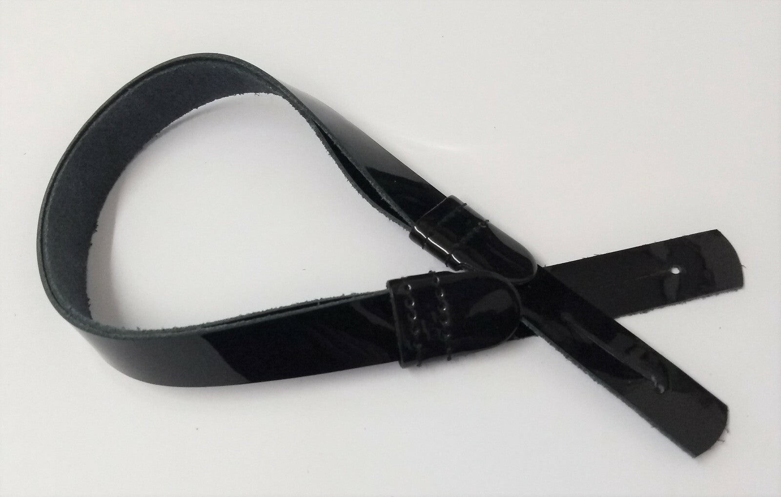 Genuine Patent Leather SD Dress Hi Sheen Dress Hat Chin Strap-