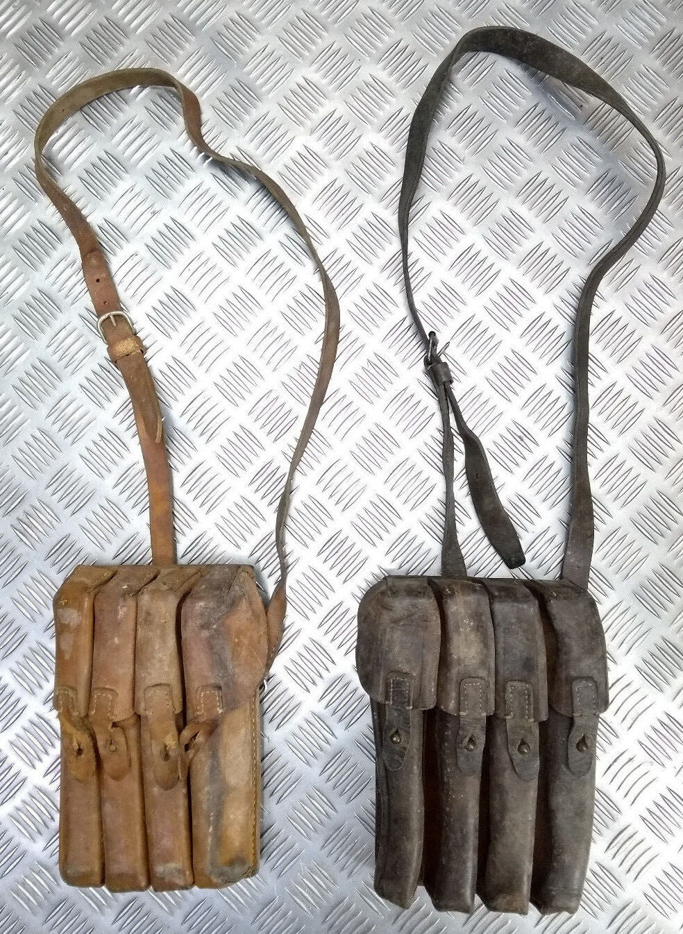 Genuine Vintage Issued Leather Ammo Case / Bag & Shoulder Strap Faulty