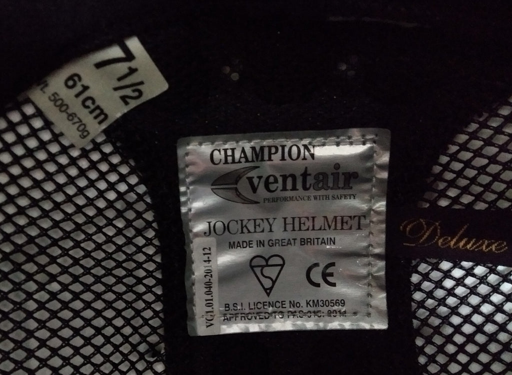 Champion Jockey Helmet Ex-Army Edition Ventair Deluxe With Maroon Cover 56cm
