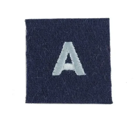Auxiliary Air Force Patch RAF Royal Air Force / Letter A on Blue Felt New old Stock