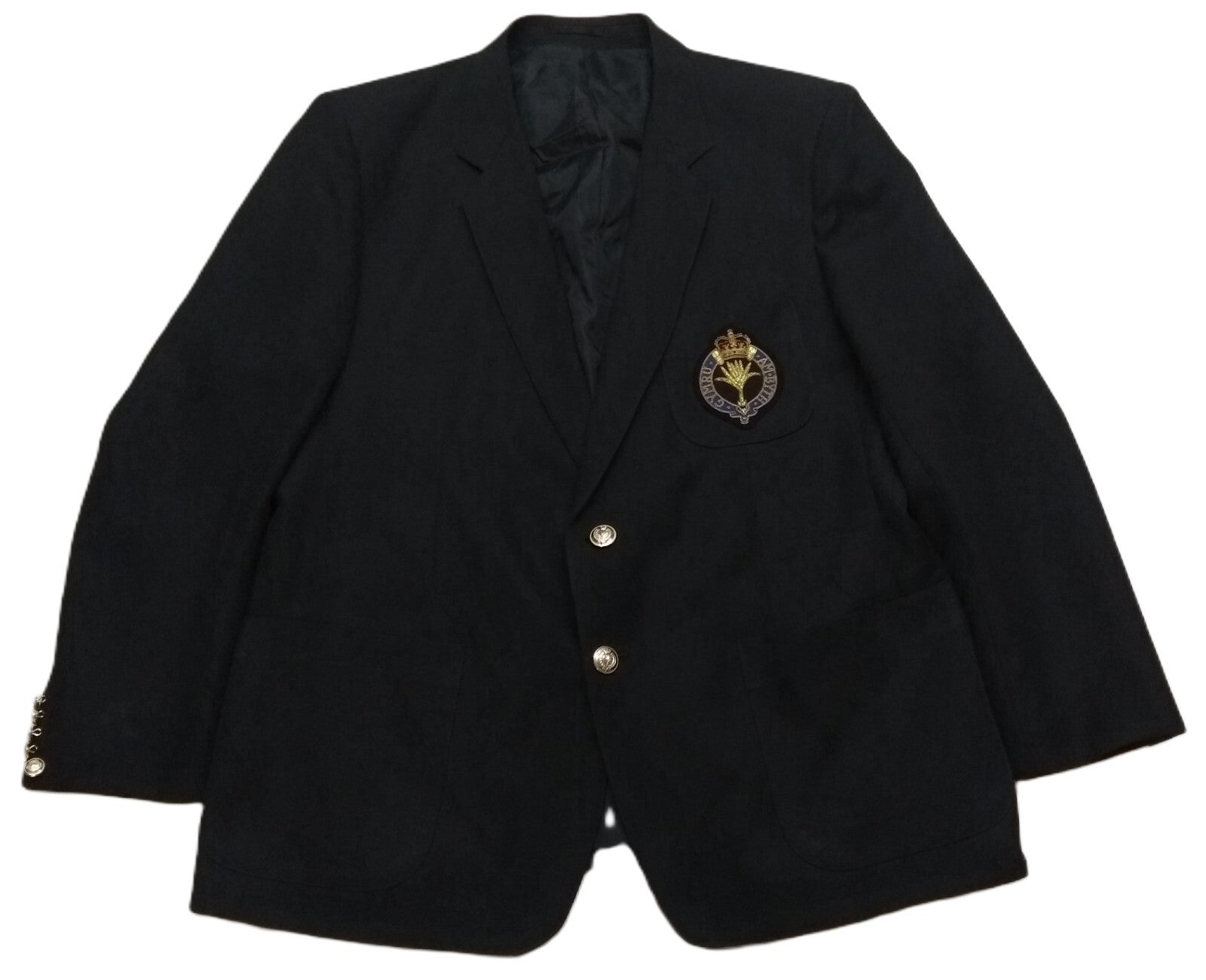 British Army Welsh Guards Blazer With Insignia Chest Patch & QC Buttons Cymru Am Byth 46" Reg