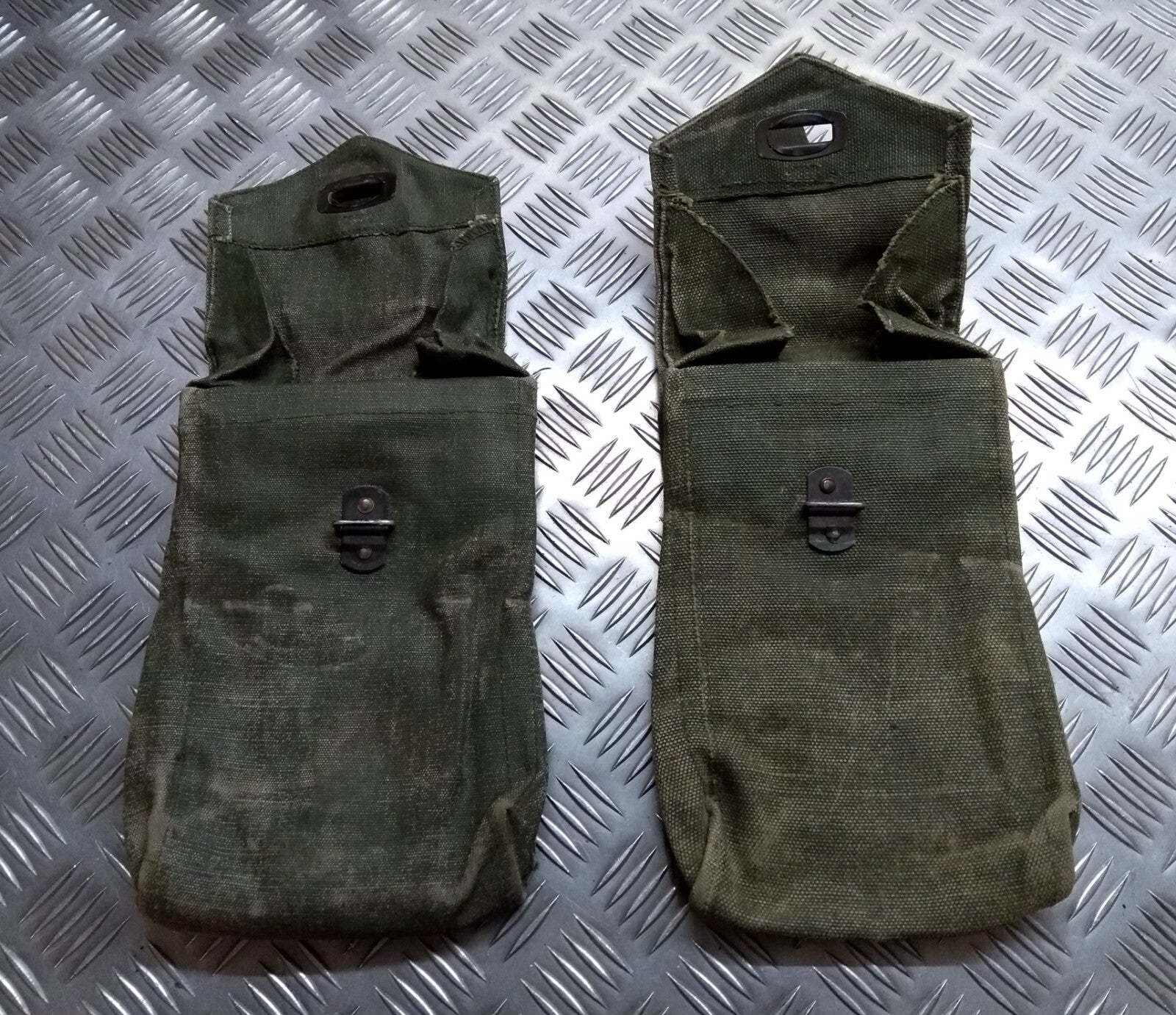 M39 Belt & Utility Pouches WW2 Pattern Heavy Canvas Vintage Army Webbing ASST