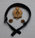 Corps of Army Music British Hat Badge Buttons & Chin Strap Set "Nulli Secundus"