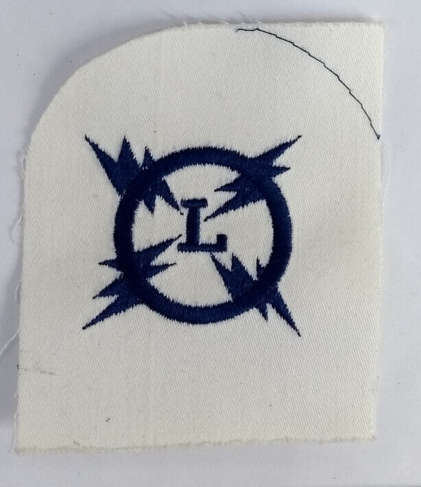 Electrical Mechanic Qualification Patch Genuine British Royal Navy Blue on White