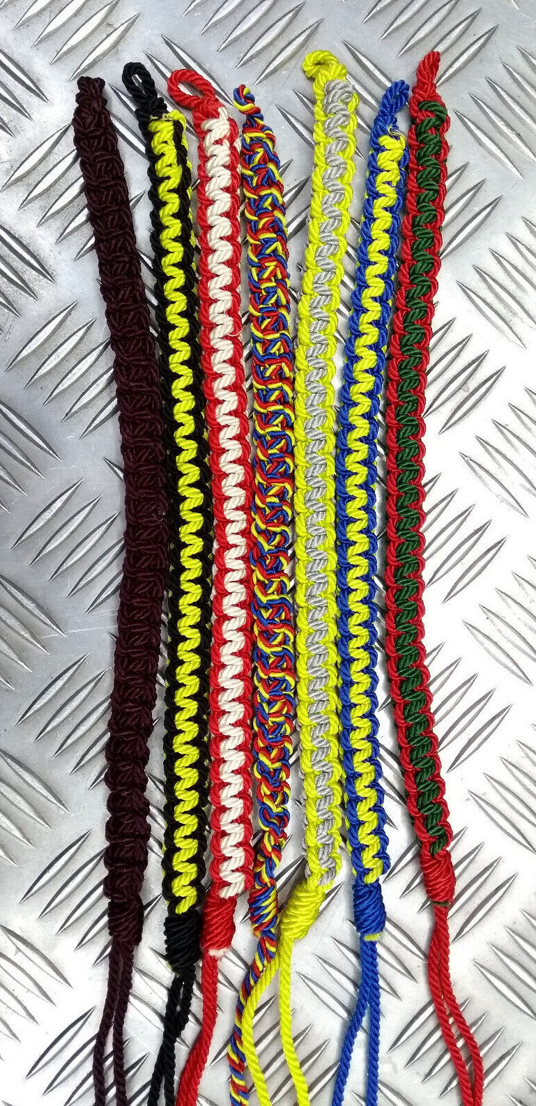 British Army Regiments 3 ply Macramé Cord Ceremonial Lanyards, Rare Set of 7