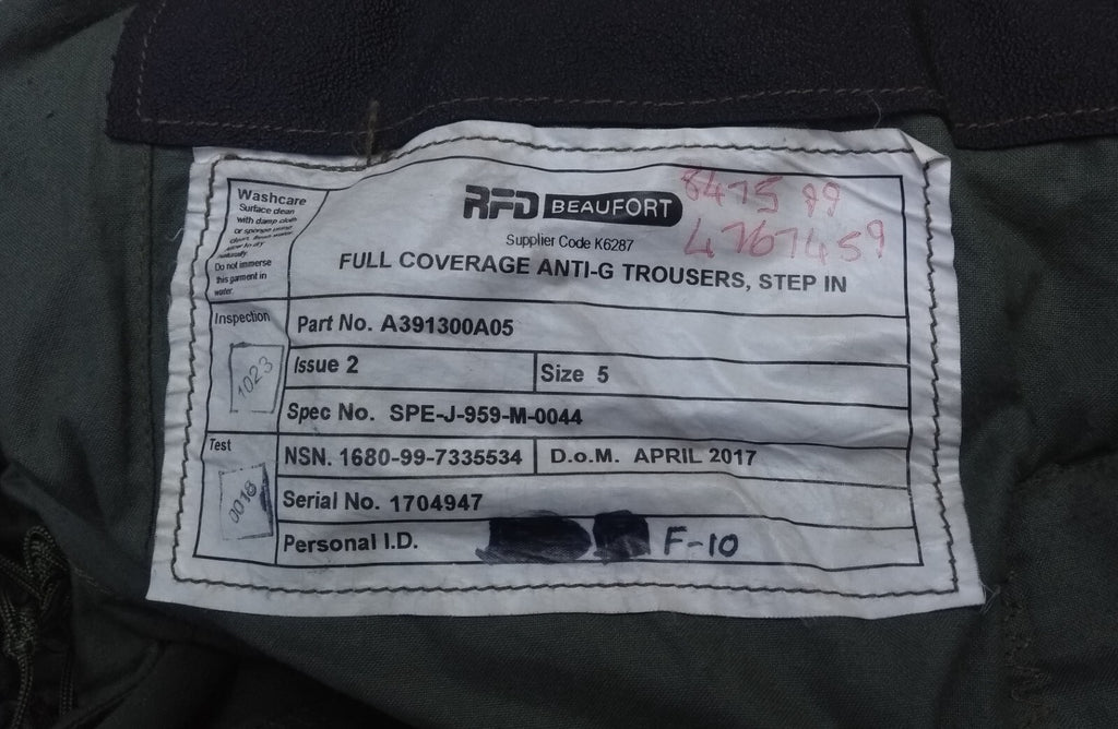 Fighter Pilot Trousers Anti G Full Coverage Step In Beaufort RFD FCAGT