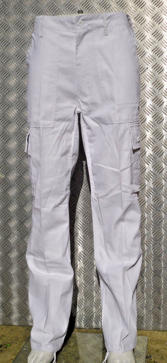 White Military Style Combat Cargo / Utility / Field Trousers - All Sizes - NEW