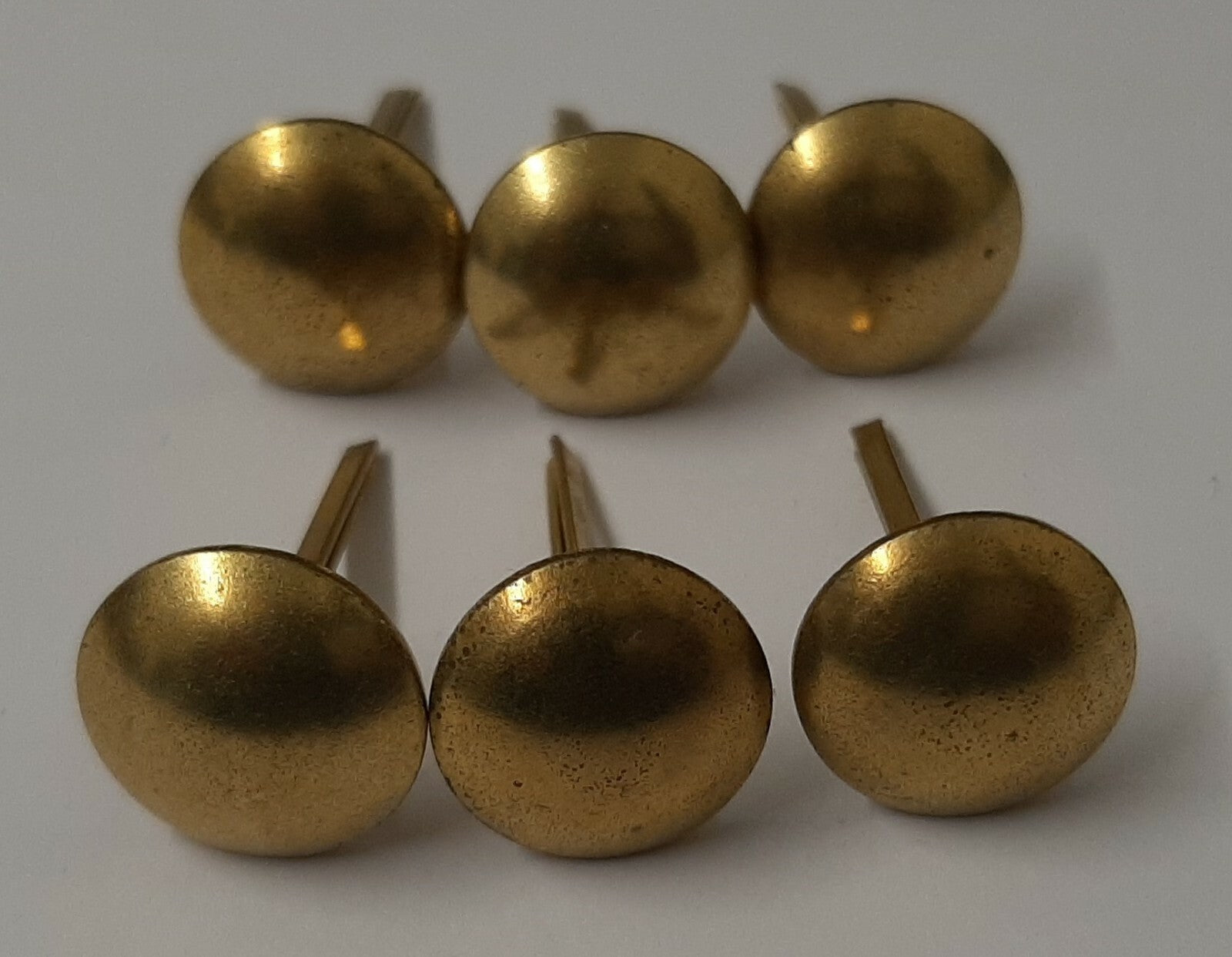Vintage Buttons Half Dome Split Pin Brass Coloured 1/2" Two Prong X6 ASBT302