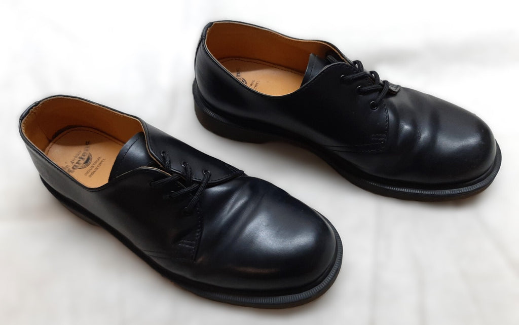Dr. Martens Shoes Black Airwair Soles DM`s Industrial Full Grain Leather UK 9