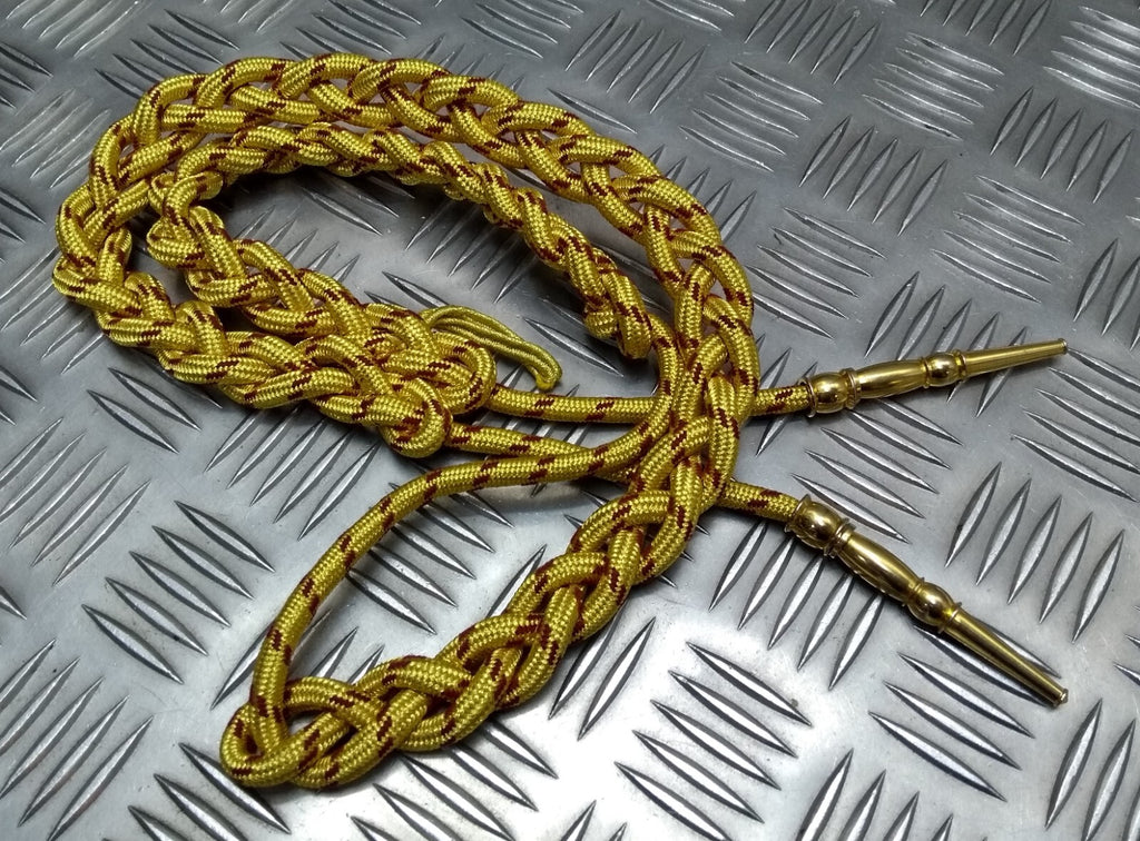 OMAN Half Aiguillette Ceremonial & Parade Officer Lanyard Metallic Gold Tip Ends