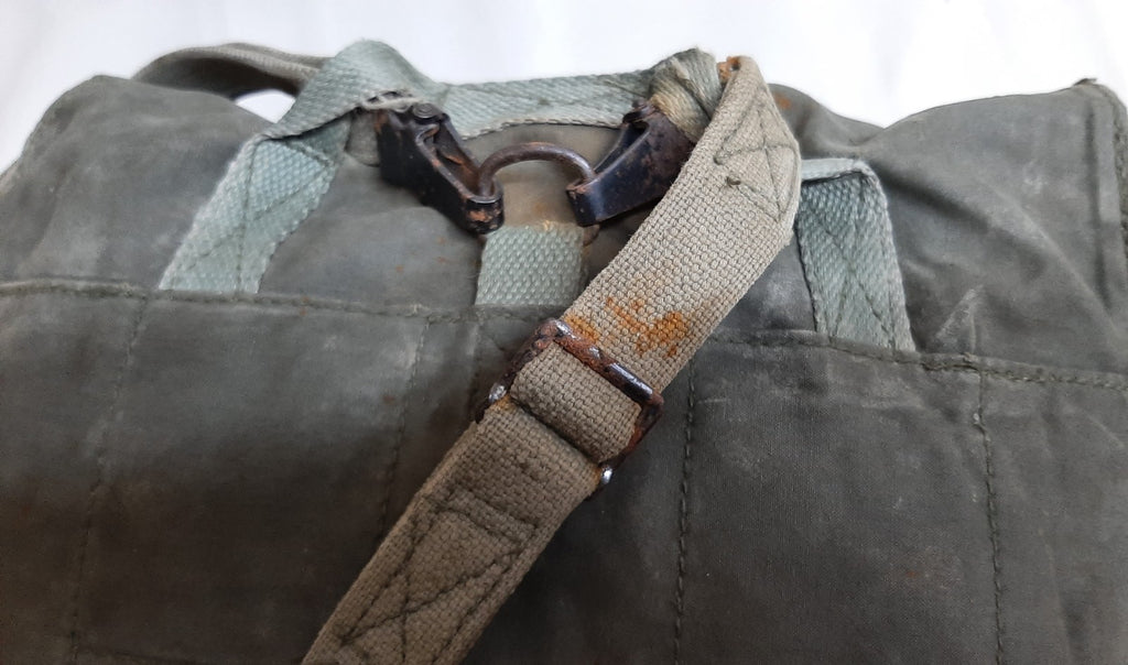 Vintage Military Bag Canvas Shoulder  or Mini Backpack Grey/Green G2 Distressed