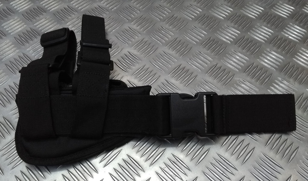 Drop Leg Holster Stealth Black Airsoft Universal Size Cordura Construction